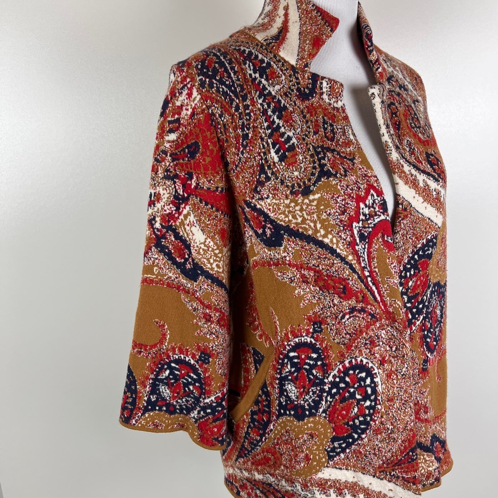 MOTH by Anthropologie Intarsia Blazer Cardigan Sweater - Picture 2 of 12